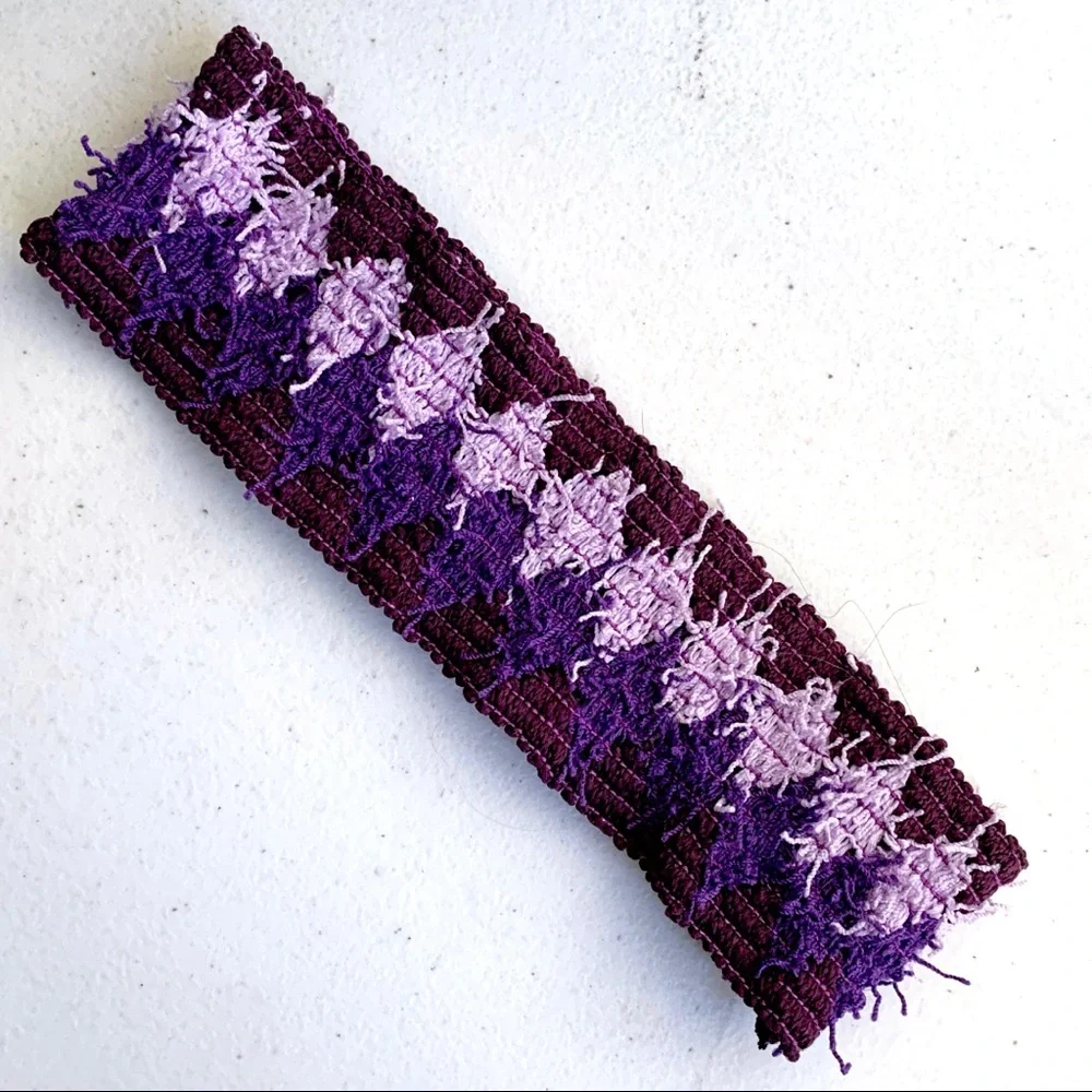 Purple knit headband stretchy Y2K vintage boho girlhoodcore hippie festival twee